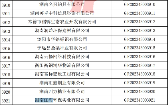 2023年湖南江海，“高新技術(shù)企業(yè)”復(fù)審順利通過(guò)！